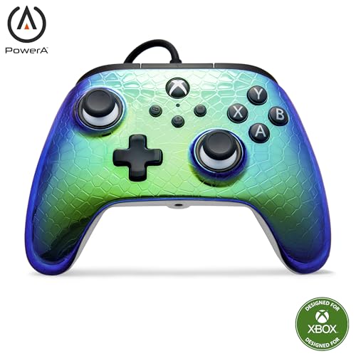 PowerA Advantage Wired Controller for Xbox Series X|S – Raptor Chrome, gamepad, wired video game controller, gaming controller, USB-C, Works with Xbox One, Officially Licensed