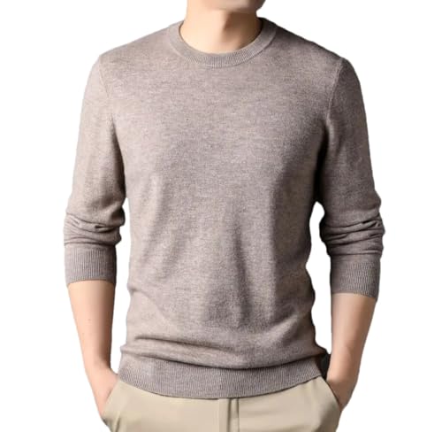 Men Solid Color Round Neck Long Sleeved Pullovers Top