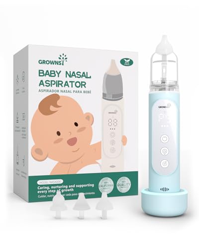 Image of GROWNSY Nasal Aspirator for Baby, 5 Suction Level & Cleaning Function, Blue