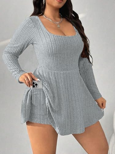 Women's Black Ribbed Knit Off-Shoulder Sweater Dress Have Pockets Casual Sportswear2