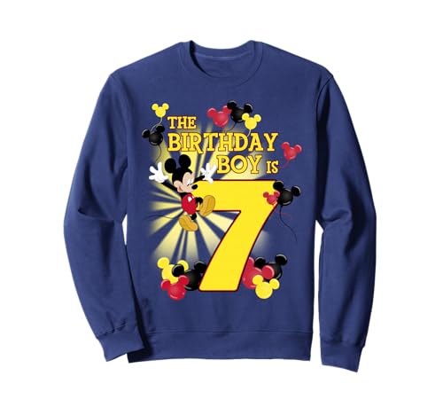 Sweat Mickey 7 ans Disney pour anniversaire garçon en coton doux