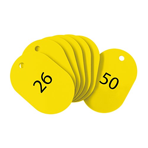 オープン工業 番号札 大 黄 25枚 26-50番 セット BF-51-YE