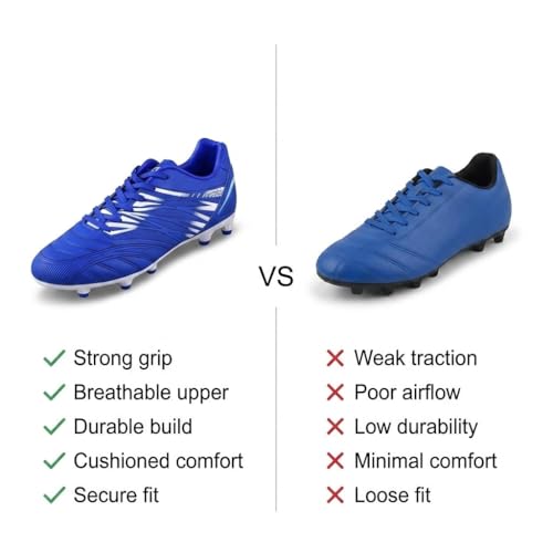 Image of Vizari Valencia Firm Ground Soccer Cleats for Men & Women - Adult Football Shoes with Wide Fit, TPU Studs, Comfortable Design, Size 6.5 to 13 (Unisex)