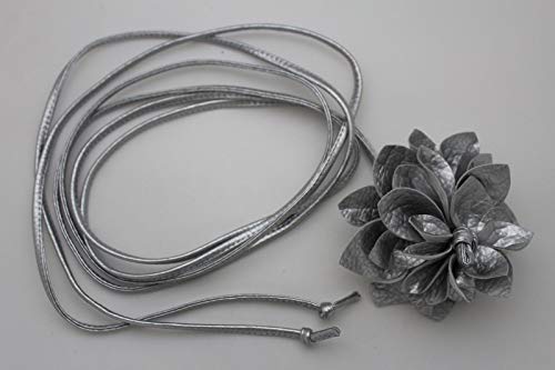 Trendy Fashion Jewelry Women Silver Color Wedding Wrap Tie Belt Hip High Waist Flower Buckle S M L2