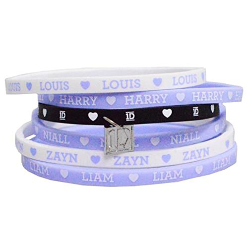 AMBROSIANA Rock Off Trade One Direction 'Ex Tour' Gummy Bands Silicone Alphabet Wristband