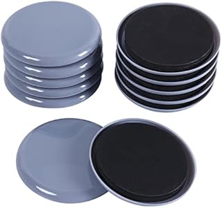 Ezprotekt Furniture Sliders for Carpet, 3.5 Inch Round Furniture Movers, Carpet Protector Sliders for Moving Furniture, Reusable Furniture Moving Pads Heavy Appliance Sliders, Light Blue (16 Pack)