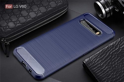 Image of Mobirush Hybrid Carbon Fiber Back Case for LG V60 ThinQ (Blue)