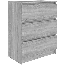 Cajoneras Baratas Gris vidaXL Aparador Armario Auxiliar Alacena Mesa Consola Entrada Pasillo Vestíbulo Recibidor Mueble de Madera Contrachapada Gris Sonoma 60x35x76 cm