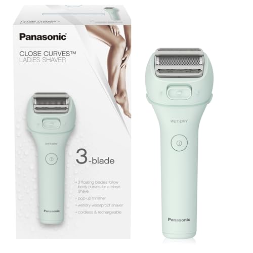 Panasonic Electric Bikini Trimmer, Women's Waterproof, Full-Body Cordless Electric Razors for Women with Bikini Attachments, 3 Hypoallergenic Blades, for Travel, Shower and Everyday Use - ES-AWL6AG