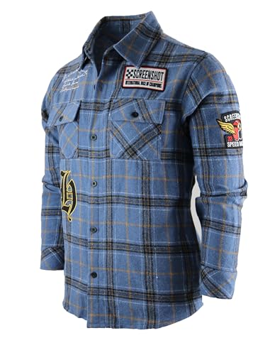 Image of SCREENSHOT Shacket 3202 Mens Casual Plaid Flannel Shacket Shirt Jacket Button Down Long Sleeve