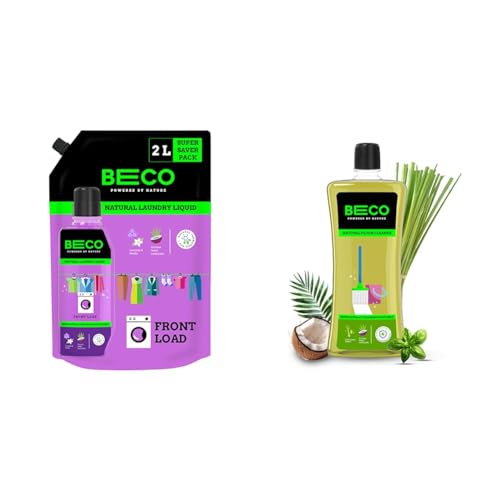 Beco Matic-Front Load Natural Laundry Liquid Detergent| 2 Litre Super Value Refill | Natural Formula