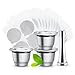 i Cafilas 3 Capsula Compatibili Nespresso,riutilizzabili Filtro in Acciaio Inox,3 Coffee Capsule + 1 pressino + 1 Cucchiaio +1 Spazzola+100 Foil Seals+3 Sets Silicone O-Ring Compatibile con Capsule