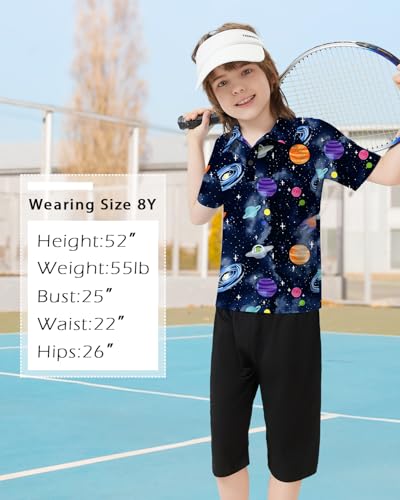 Boy's Golf Shirts Short Sleeve Polo Shirts Performance Golf Clothes Print School Uniform Tennis Tops4