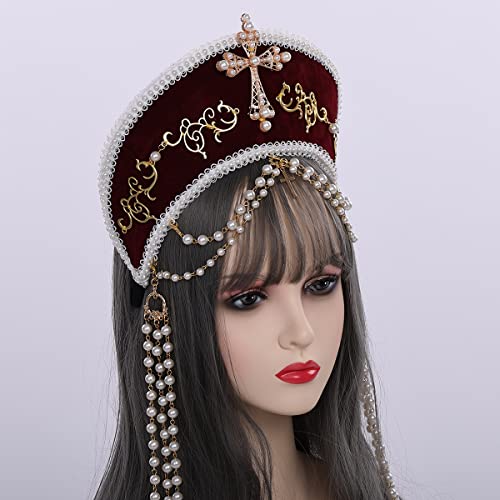 Victorian Vintage Headwear For Women Pilgrim Costume Accessory Anne Boleyn Hat Elizabethan Tudor Coronet (Style-02) #TOP3