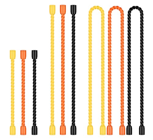 Image of 9PCS 4 /6 /12 Inch Silicone Cable Ties, Reusable Rubber Twist Ties Set