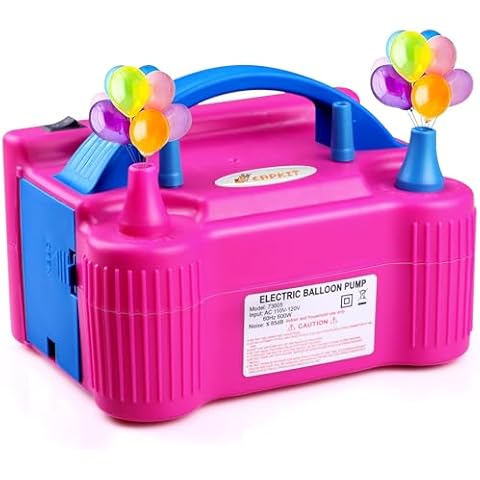 95PCS Electric Air Balloon Pump Set, Electric Blower Machine with 90PCS Party Balloons Portable Dual Nozzle 110V 600W Balloon Inflator Accessory for Birthday Wedding Festival Party Decoration Cover