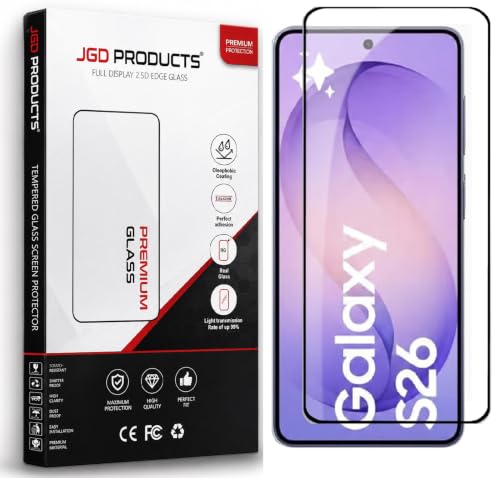 Image of JGD PRODUCTS 100% Fingerprint Unlock Military-Grade Gorilla Tempered Glass for Samsung Galaxy S26 5G with Edge to Edge Coverage - Case Friendly, Anti-scratch and Bubble free With installation kit