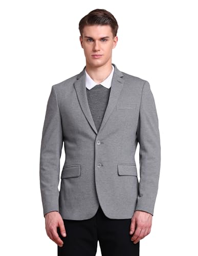 Arrow Men's Heathered Full Sleeves Regular Fit Notch Lapel Collar Polyester Blazer