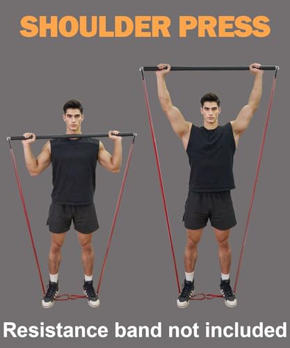 Widerstandsband, Pilatesstange, Krafttraining, Zuhause, Fitnessstudio, Fitnessstange, verstellbar von 99,1 cm bis 66 cm