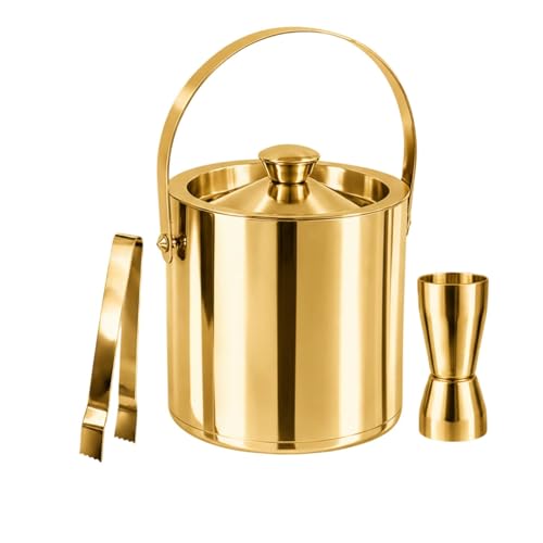 Image of FINALITY Stainless Steel Double Walled Insulated Ice Bucket (GOLD POLISH SET)