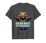 Bear Bait In Training Funny Camping Design T-Shirt, Men, Dark Heather Grey, 3X-Large