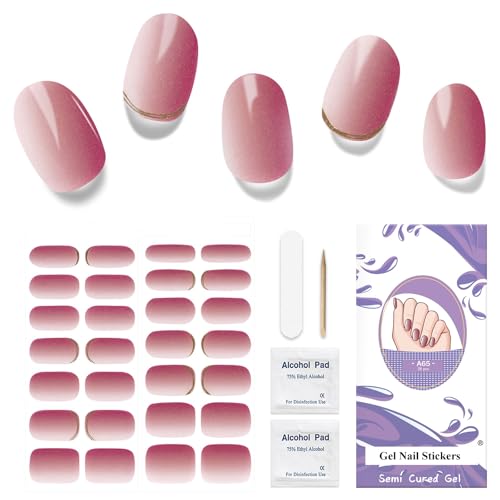 Uñas de Gel Pegatinas - 28Pcs Uñas Gel Semicurado Envoltura Completa Pegatinas de Envoltura de Uñas Autoadhesivas Con Lima de Uñas y Palo Uñas Para Arte de Uñas DIY Requiere Lámpara UV/LED