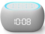 ANJANK Radiosveglia da Comodino con Altoparlante Bluetooth, Suono Stereo Hi-Fi, 7 Colori di Luce Notturna, Sveglia Digitale con 8 Suoni di Allarme, 0-100% Dimmer, Radio FM da Camera da Letto