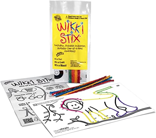 Wikkistix Animal Activity Pak Features 12 Zoo Animals With Hands-On Activity And Fun Fact On Each, Made In The Usa! , Black #TOP3