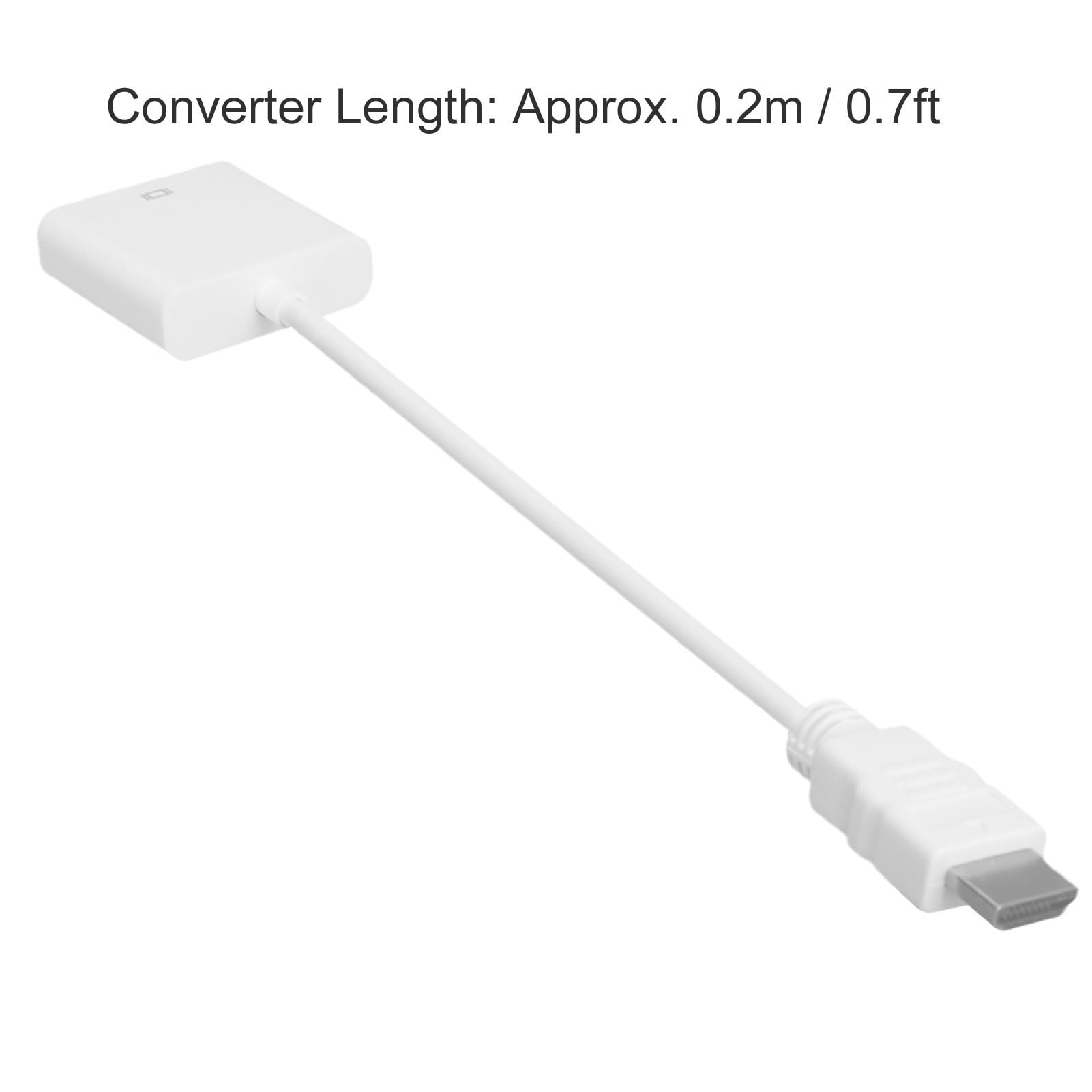 Adapter VGA na HDMI, Interfejs Multimedialny HD na Konwerter Adaptera VGA do Komputera Monitor do Laptopa Projektor (Biały)