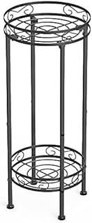 Mutool 2 Tier Tall Plant Stand, Metal Plant Stands Indoor 70x30cm, Flower Stand Flower Pot Display Stand for Garden Patio, Black