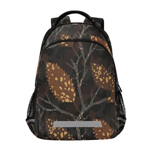 miaozhen Brown Leaf Branch - Mochila pequeña para niños con bolsas grandes para libros para jóvenes, mochilas escolares para ni?as de 10 a?os mochilas escolares para