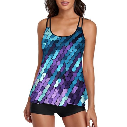 Ensemble bikini violet paillettes haut de gamme avec robe intégrée