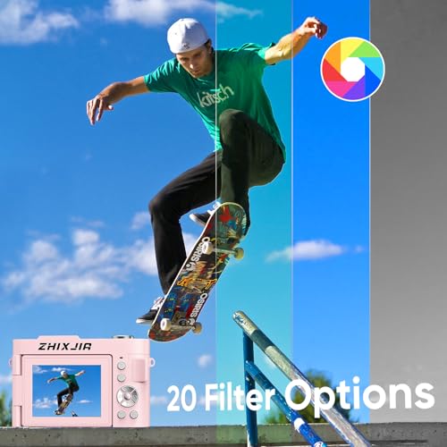 Image of 4K Digital Camera for Photography- 50MP Autofocus Vlogging Camera with 2.8 inch 180Flip Screen, 18X Digital Zoom- Compact Point and Shoot Camera with 32GB TF for YouTube, Travel, Beginners, Pink