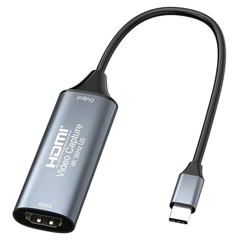 Coverzone 4K USB C 3.0 Type-C Video Capture Görüntü Yakalama Adaptörü Usb 4K 30Hz Akış Öğretim Video Konferans veya Canlı Yayın için Oyun Yakalama Kartı (HDMI aktarma için Kullanılmaz)
