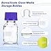 PATIKIL 8 Pack Reagent Media Storage Bottles, 50ml Borosilicate Glass Graduated Round Bottles with GL32 Blue Screw Cap for Lab Water Reagent Liquids, Clear