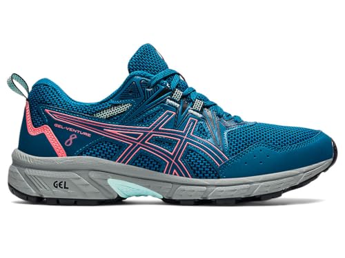 ASICS Women's Gel-Venture 8 Running Shoes, Deep Sea Teal/Blazing Coral, 40 EU