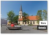 Voru, Estonie   Main City Square of Voru in Estonie, Europe, Loisirs, Aimant de Réfrigérateur