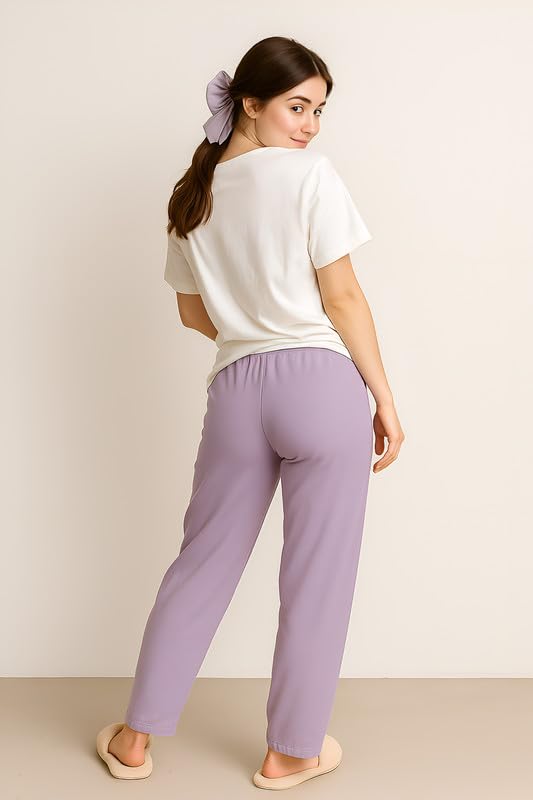 Image of My Swag Womens Cotton Nightwear Set | Dreamy Nights Printed T-Shirt with Relaxed Fit Pajama | Perfect for Sleep & Home