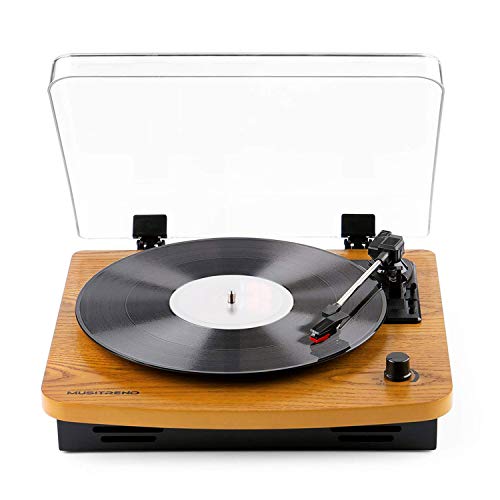 Record Player Belt Driven Portable Vintage Vinyl Turntable 3-Speed Supporting Vinyl to MP3