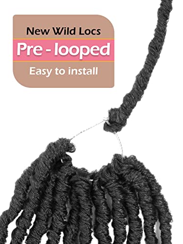 Kavsorapi 12 Inch Goddess Locs With Curly Ends 6 Pack Pre-Looped Soft Locs New Faux Locs Crochet Braids With Curly Ends (1B/Natural Black) #TOP2