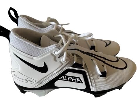Nike Alpha Menace Pro 3 Mid Men's Football Cleats White Black DM1788-103 Size 16