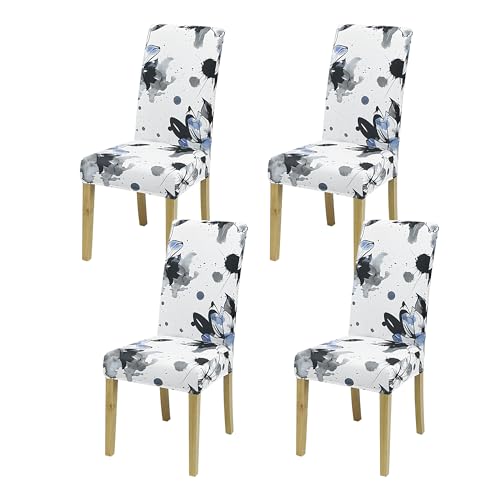 Dining Chair Covers, Dining Room Chair Cover Set of 4, Stretch Kitchen Chair Covers, Detachable Washable Chair Cover, Parsons Chair Slipcovers Protective, for Home, Restaurant, Banquet