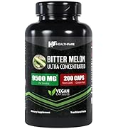 Healthfare Organic Bitter Melon Extract 9500mg | 200 Capsules | Ultra Concentrated | Digestive He...