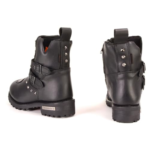 Image of Milwaukee Leather Premium Black Leather Motorcycle Riding Boots for Women Collection MBL - 10