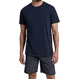 bugatti Herren kurzer Schlafanzug | 1 Stück | 56094 ( Navy / Gemustert, 50)