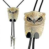 Juyovge Western Bolo Tie for Men Women - Handmade Acrylic Animal Longhorn Bull Steer Skull Owl Leopard, Southwestern Style Vintage Cowboy Necktie, Statement Bola Tie for Rodeo Wedding Party