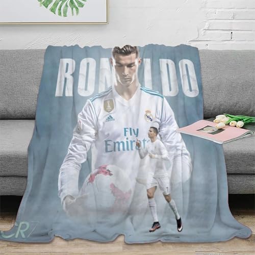 UPRSTUVWX Ronaldo Manta Microfibra Manta Impresa 3D Cubierta De Cama Multiusos Mullida Suave Acogedora Y Cálida para Niños Adultos，para Adultos Y Niños 60x80inch(150x200cm)