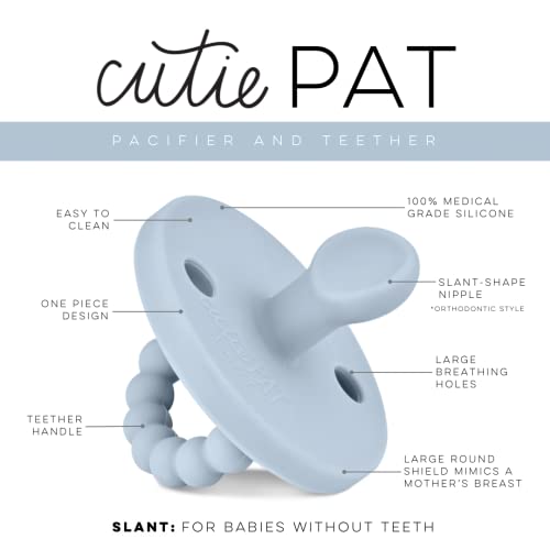 Image of Ryan & Rose Cutie PAT Pacifier Teether (Slant, Blue)