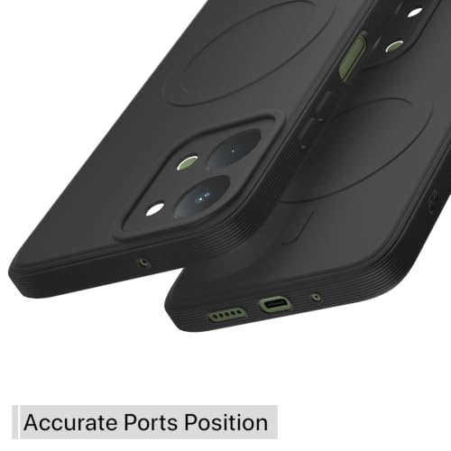 Image of Pikkme Back Cover for Vivo T5x / Vivo Y51 Pro /iQOO Z11x 5G Soft Matte Silicone Mag-Safe Design (Mag-Safe Not Support) Camera Protection | Slim Fit Bumper Cover (Black)