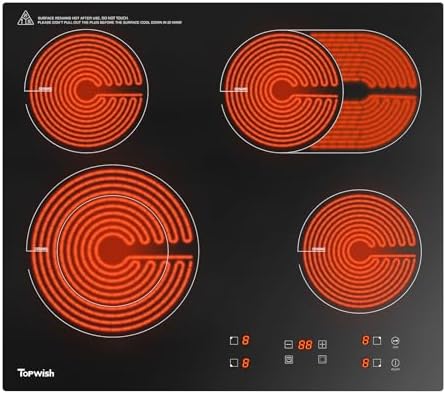 TOPWISH Glaskeramikkochfeld 30 Cm - 2 Kochzonen Mit Timer & Restwärmeanzeige Für Moderne Küchen